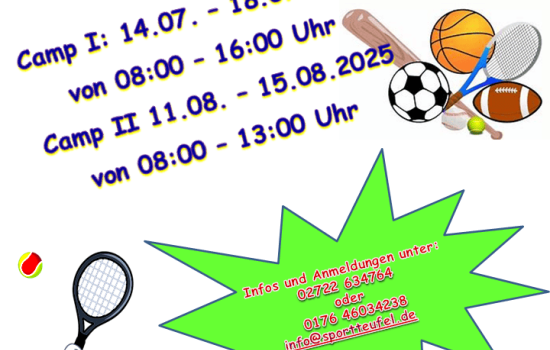 Zwei Sport- und Erlebnis-Camps während der Sommerferien beim Sportteufel e.V. in Milstenau