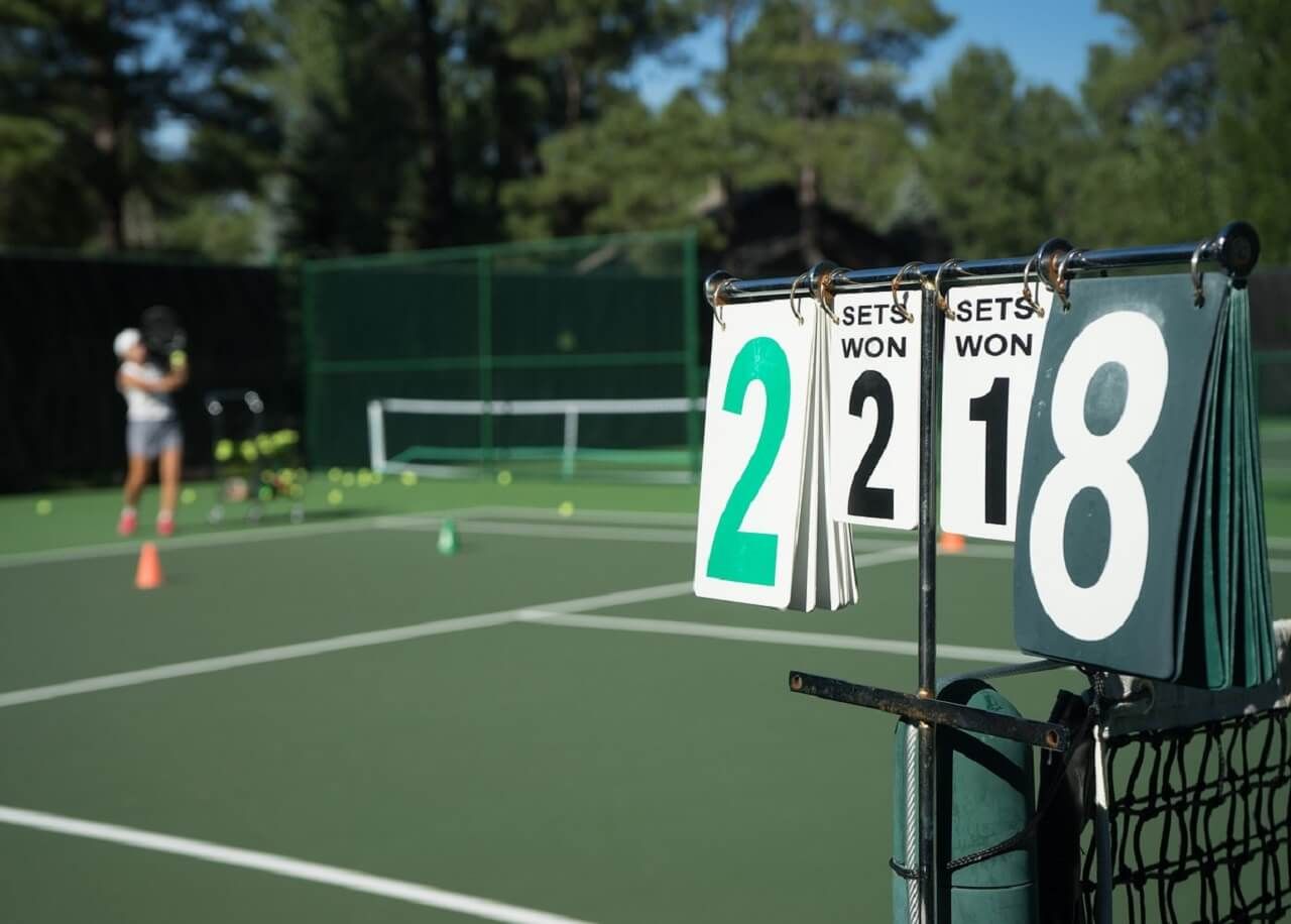 Anzeigetafel Tennisergebnis
